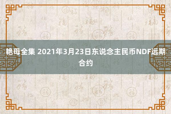 艳母全集 2021年3月23日东说念主民币NDF远期合约