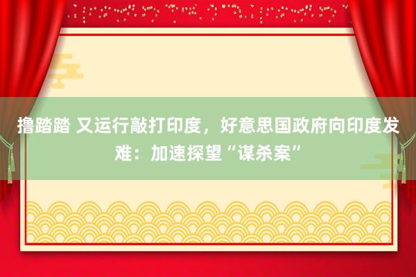 撸踏踏 又运行敲打印度，好意思国政府向印度发难：加速探望“谋杀案”