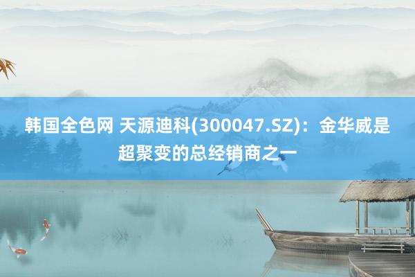 韩国全色网 天源迪科(300047.SZ):金华威是超聚变的总经销商之一