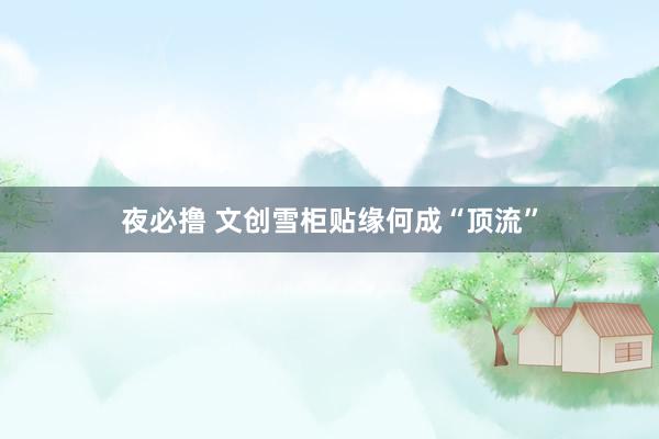 夜必撸 文创雪柜贴缘何成“顶流”