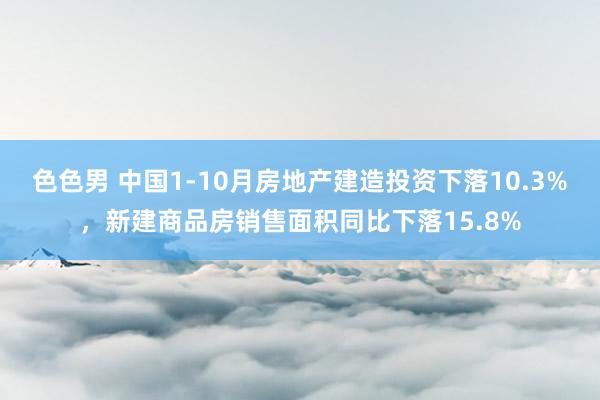 色色男 中国1-10月房地产建造投资下落10.3%，新建商品房销售面积同比下落15.8%