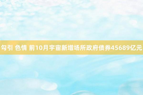 勾引 色情 前10月宇宙新增场所政府债券45689亿元