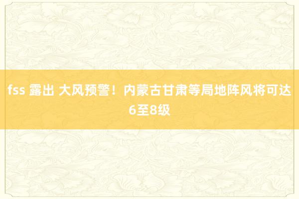 fss 露出 大风预警！内蒙古甘肃等局地阵风将可达6至8级