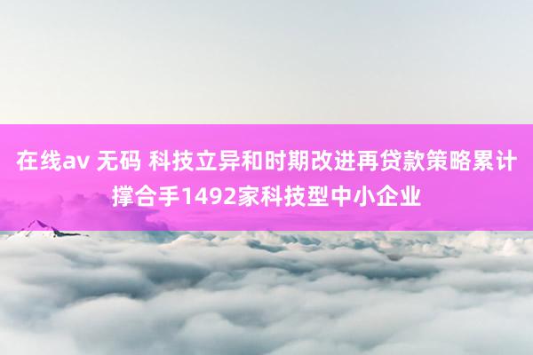 在线av 无码 科技立异和时期改进再贷款策略累计撑合手1492家科技型中小企业