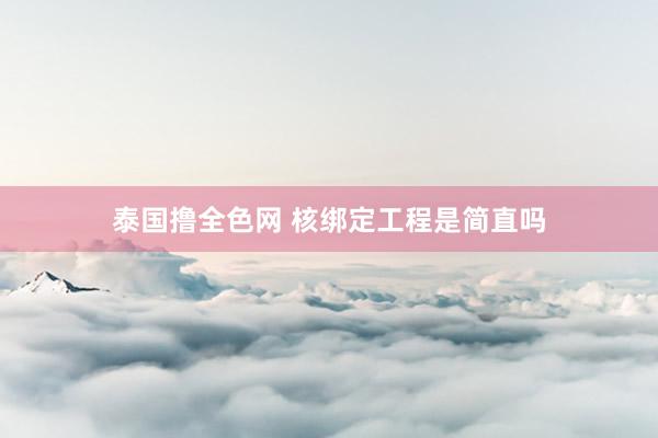 泰国撸全色网 核绑定工程是简直吗