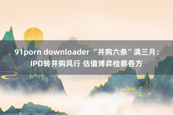91porn downloader “并购六条”满三月：IPO转并购风行 估值博弈检察各方