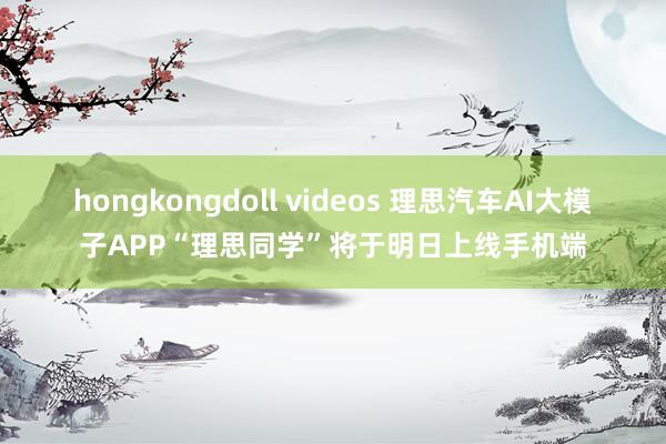 hongkongdoll videos 理思汽车AI大模子APP“理思同学”将于明日上线手机端