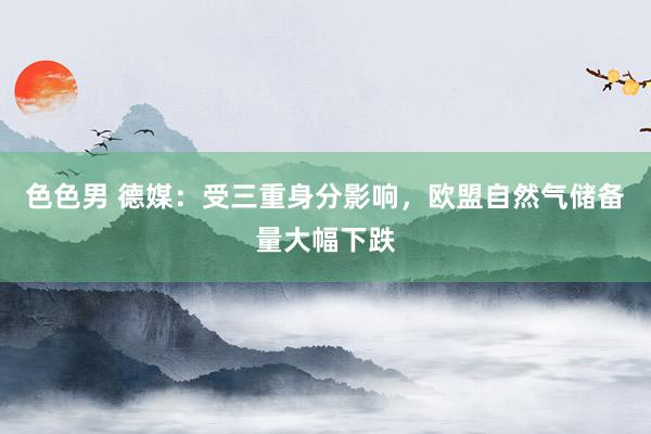 色色男 德媒：受三重身分影响，欧盟自然气储备量大幅下跌