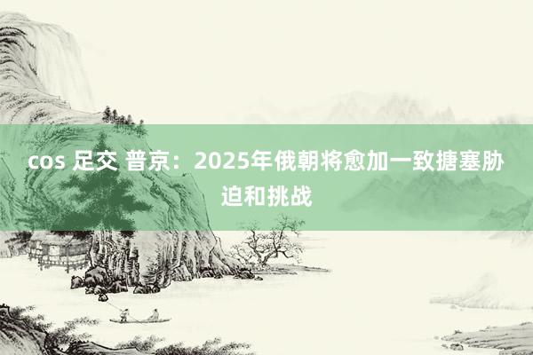 cos 足交 普京：2025年俄朝将愈加一致搪塞胁迫和挑战