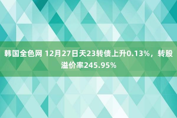 韩国全色网 12月27日天23转债上升0.13%，转股溢价率245.95%
