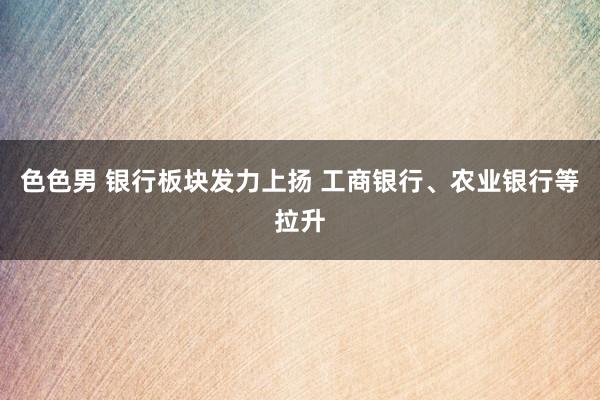 色色男 银行板块发力上扬 工商银行、农业银行等拉升