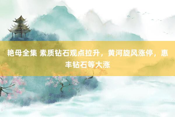 艳母全集 素质钻石观点拉升，黄河旋风涨停，惠丰钻石等大涨