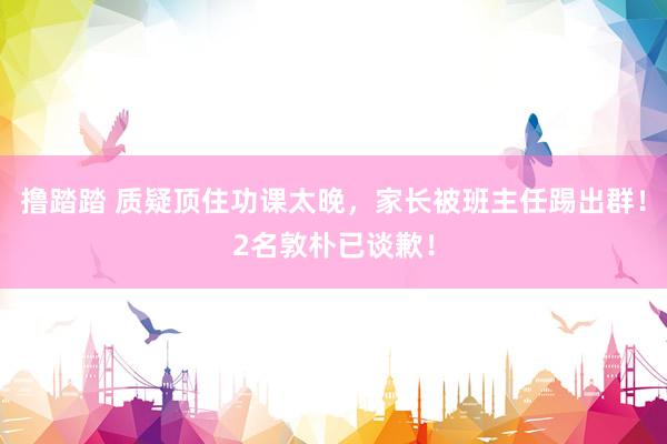 撸踏踏 质疑顶住功课太晚，家长被班主任踢出群！2名敦朴已谈歉！