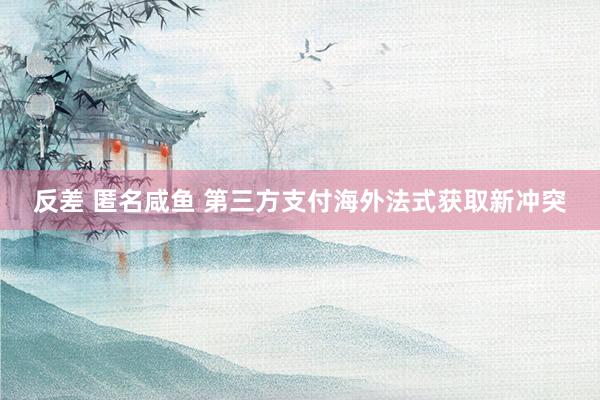 反差 匿名咸鱼 第三方支付海外法式获取新冲突