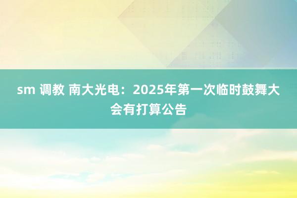sm 调教 南大光电：2025年第一次临时鼓舞大会有打算公告