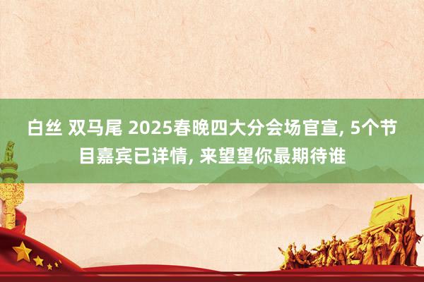 白丝 双马尾 2025春晚四大分会场官宣， 5个节目嘉宾已详情， 来望望你最期待谁