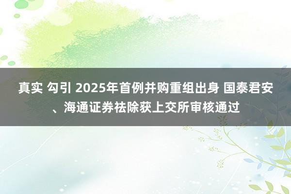 真实 勾引 2025年首例并购重组出身 国泰君安、海通证券祛除获上交所审核通过