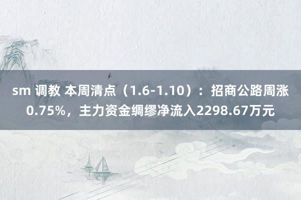 sm 调教 本周清点（1.6-1.10）：招商公路周涨0.75%，主力资金绸缪净流入2298.67万元
