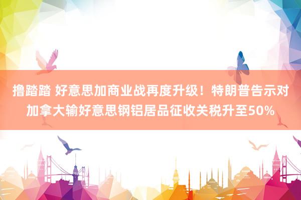 撸踏踏 好意思加商业战再度升级！特朗普告示对加拿大输好意思钢铝居品征收关税升至50%