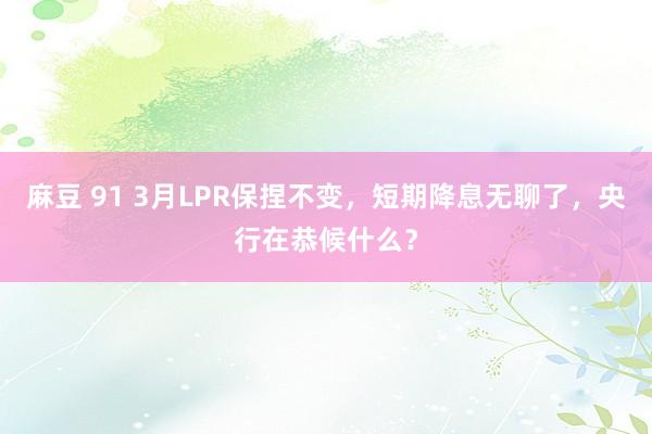 麻豆 91 3月LPR保捏不变，短期降息无聊了，央行在恭候什么？