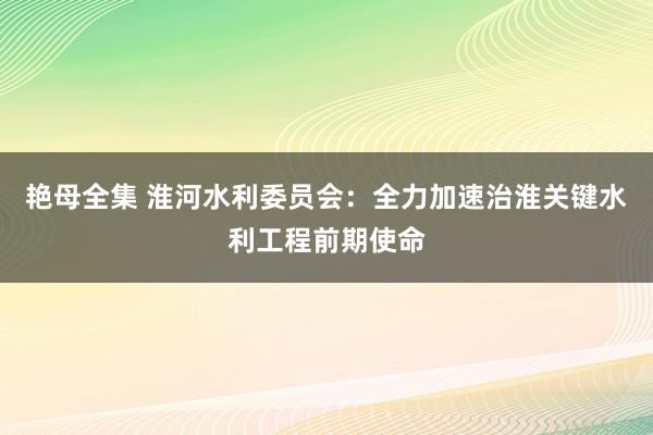 艳母全集 淮河水利委员会：全力加速治淮关键水利工程前期使命