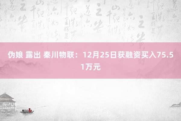 伪娘 露出 秦川物联：12月25日获融资买入75.51万元