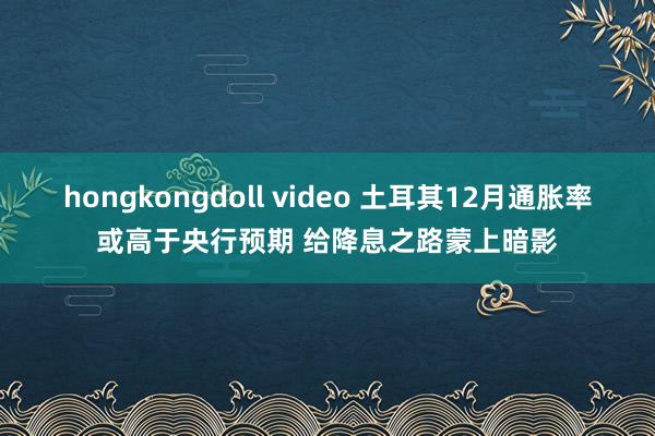 hongkongdoll video 土耳其12月通胀率或高于央行预期 给降息之路蒙上暗影