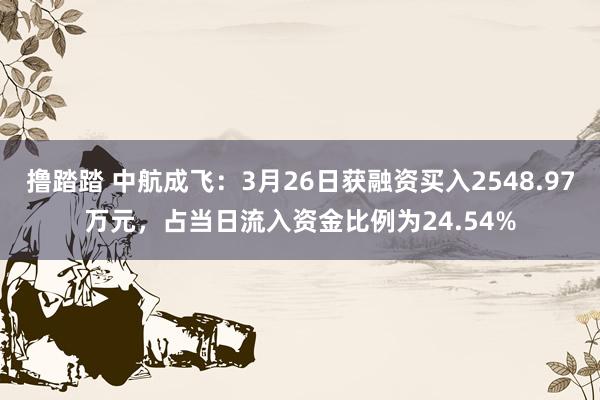 撸踏踏 中航成飞：3月26日获融资买入2548.97万元，占当日流入资金比例为24.54%
