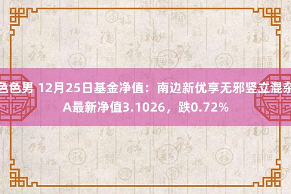 色色男 12月25日基金净值：南边新优享无邪竖立混杂A最新净值3.1026，跌0.72%