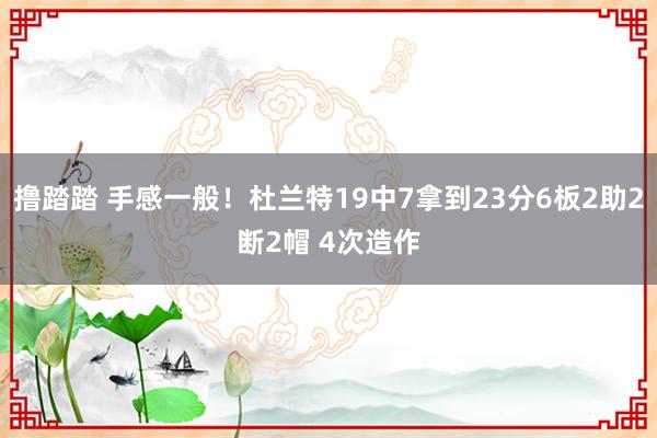 撸踏踏 手感一般！杜兰特19中7拿到23分6板2助2断2帽 4次造作