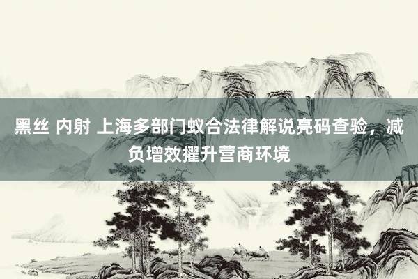 黑丝 内射 上海多部门蚁合法律解说亮码查验，减负增效擢升营商环境