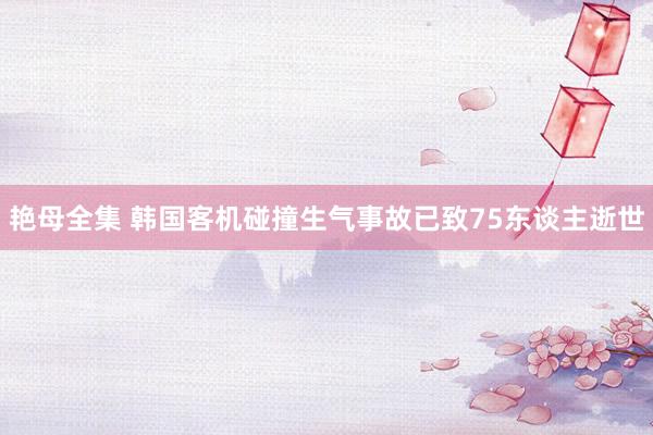 艳母全集 韩国客机碰撞生气事故已致75东谈主逝世