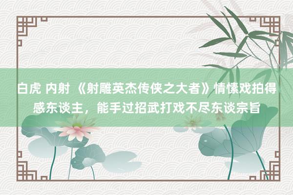 白虎 内射 《射雕英杰传侠之大者》情愫戏拍得感东谈主，能手过招武打戏不尽东谈宗旨