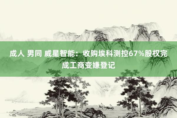 成人 男同 威星智能：收购埃科测控67%股权完成工商变嫌登记