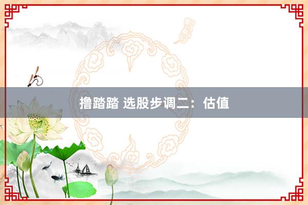 撸踏踏 选股步调二：估值